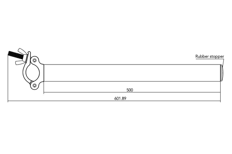 Event Lighting - BOOMARM105 - 0.5m Boom Arm Pole with Single Pipe Clamp