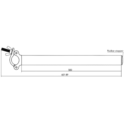 Event Lighting - BOOMARM105 - 0.5m Boom Arm Pole with Single Pipe Clamp