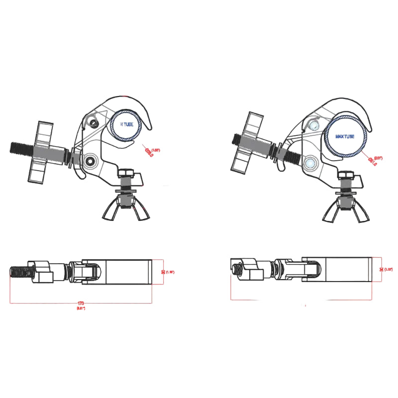 Event Lighting - CLAMPT50S - Aluminium Trigger Clamp (Suits 38-51mm) - Silver