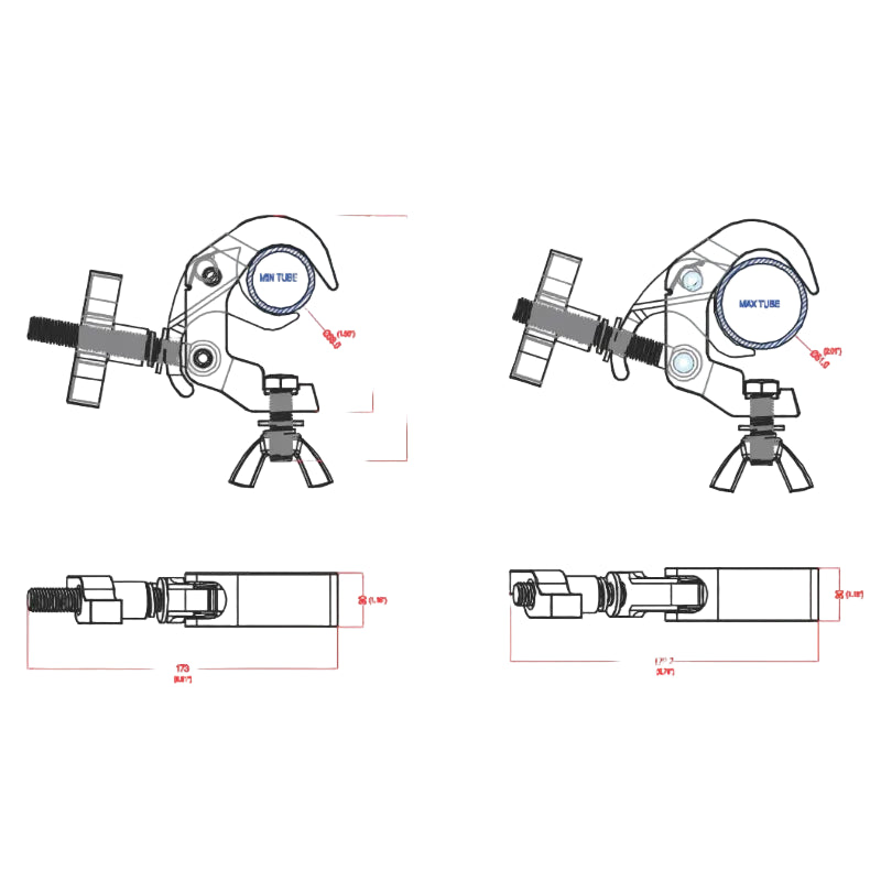 Event Lighting - CLAMPT50 - Aluminium Trigger Clamp (Suits 38-51mm) - Black