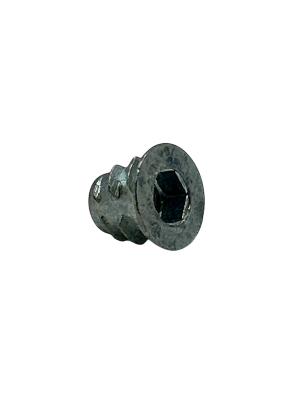 Metal screw on a white background