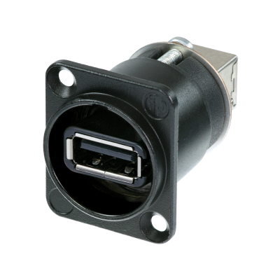 Neutrik - NAUSB-W-B - Reversible USB 2.0 gender changer (type A and B) - D Housing - Black