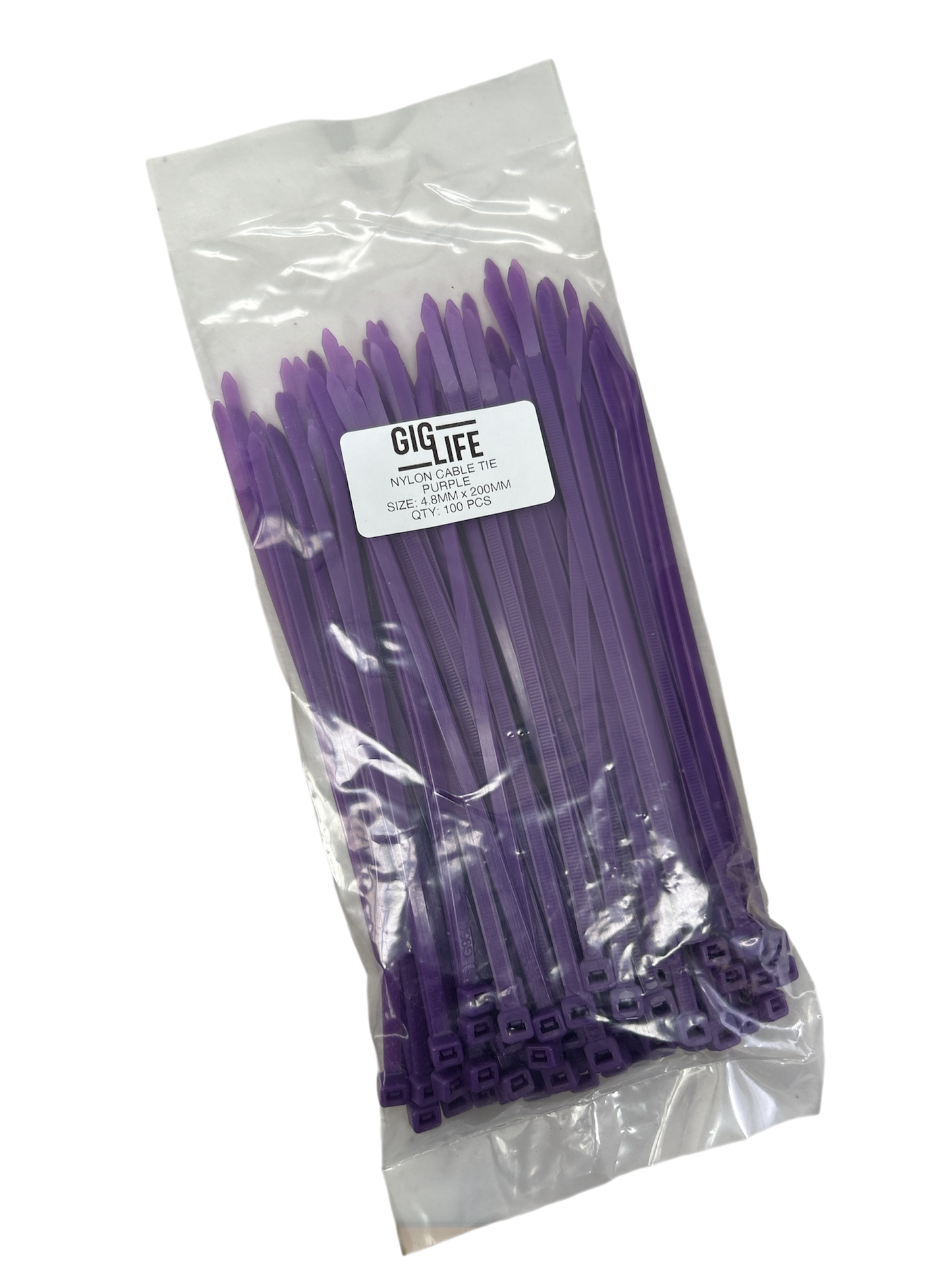 Cable Ties - Purple - 4.8mm x 200mm Long - Pack of 100