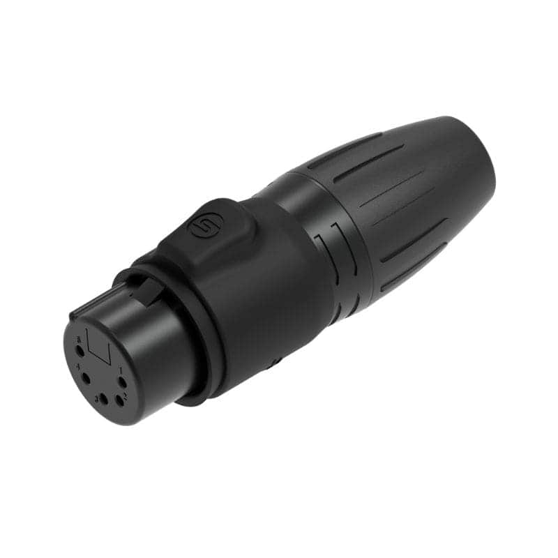 Seetronic - SCWF5-B - Female 5-Pin XLR IP65 Connector (Black Housing & gold contacts)