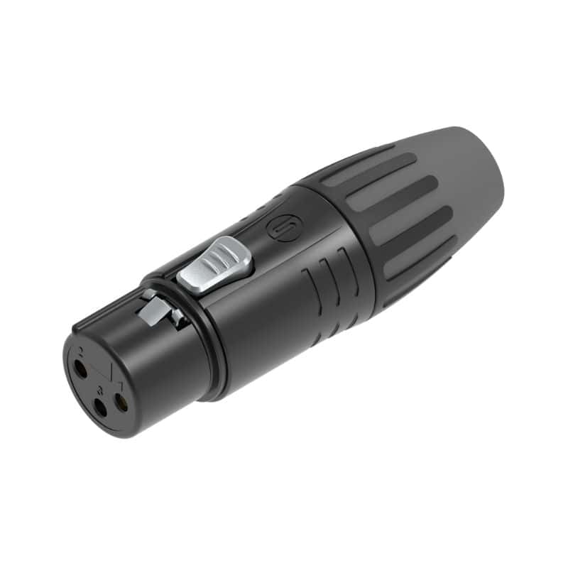 Seetronic - SCMF3B - Female 3 pin XLR connector (black body & silver contacts)