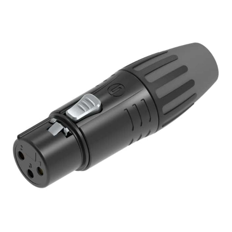 Seetronic - SCMF3B - Female 3 pin XLR connector (black body & silver contacts)