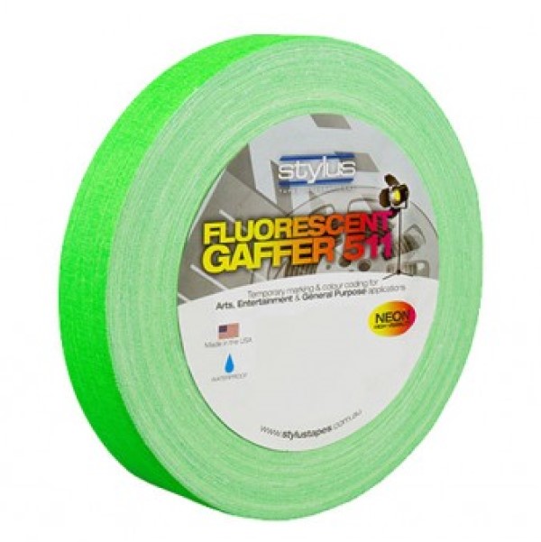 Stylus 511 Neon Gaffer - Green - 24mm X 45m
