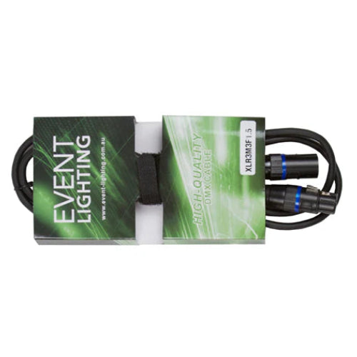 Event Lighting - XLR3M3F1.5 - Male 3 Pin XLR to Female 3 pin XLR cable - 1.5m Length