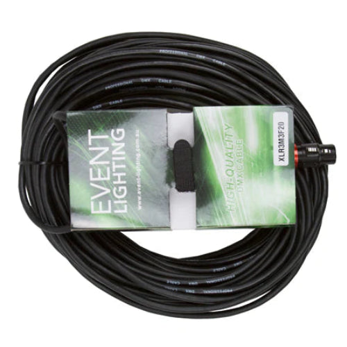 Event Lighting - XLR3M3F20 - Male 3 Pin XLR to Female 3 pin XLR cable - 20m Length