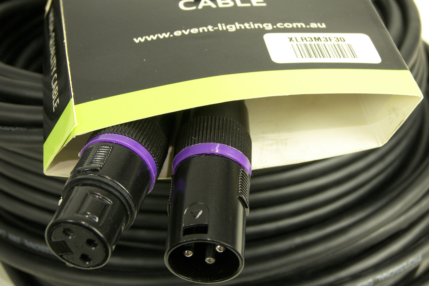 Event Lighting - XLR3M3F30 - Male 3 Pin XLR to Female 3 pin XLR cable - 30m Length