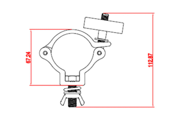 Event Lighting - CLAMPP50L - Aluminium Pipe Clamp (Suits 46-51mm) - Black