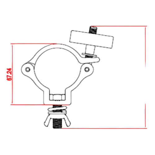 Event Lighting - CLAMPP50L - Aluminium Pipe Clamp (Suits 46-51mm) - Black
