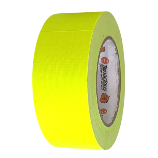 Tenacious FL166 Neon Gaffer - Cloth Matt - Yellow - 48mm x 25m