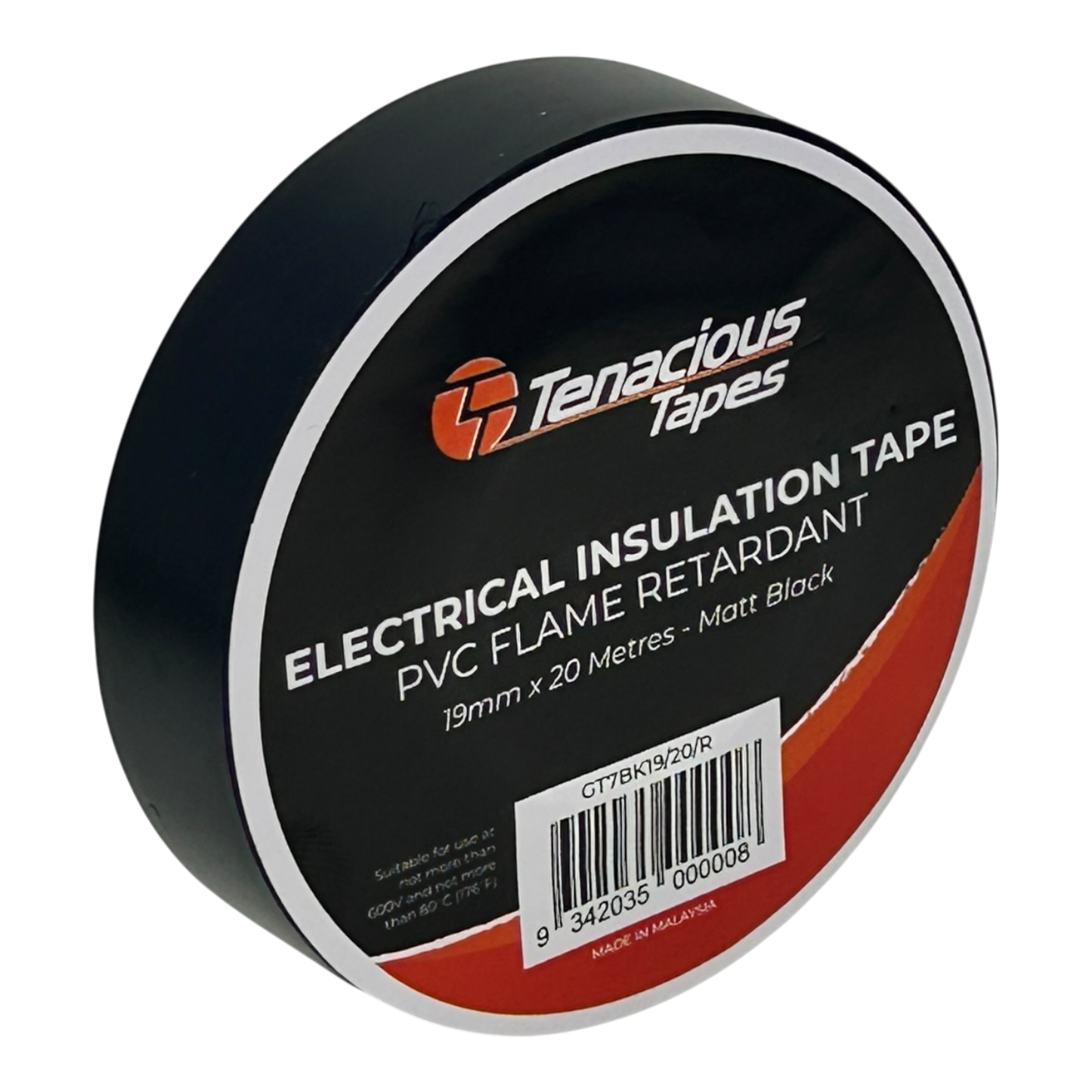 Tenacious GT7 Electrical Tape - Black - 19mm x 20m