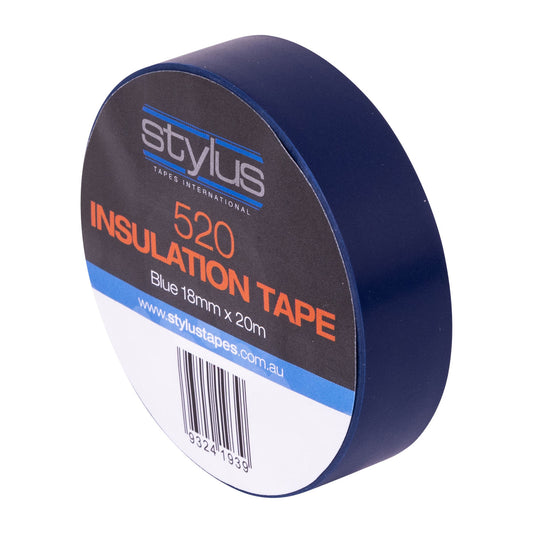 Stylus - 520 Blue Electrical Tape - 18mm x 20m
