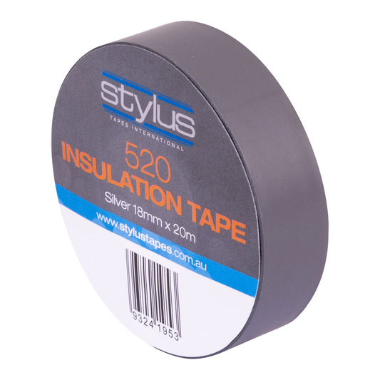 Stylus - 520 Silver Electrical Tape - 18mm x 20m