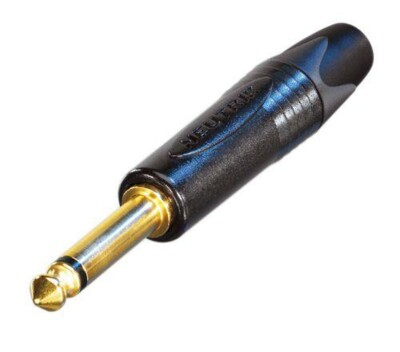 Neutrik - NP2X-B - 6.35mm Mono Jack Plug (black shell & gold contacts)