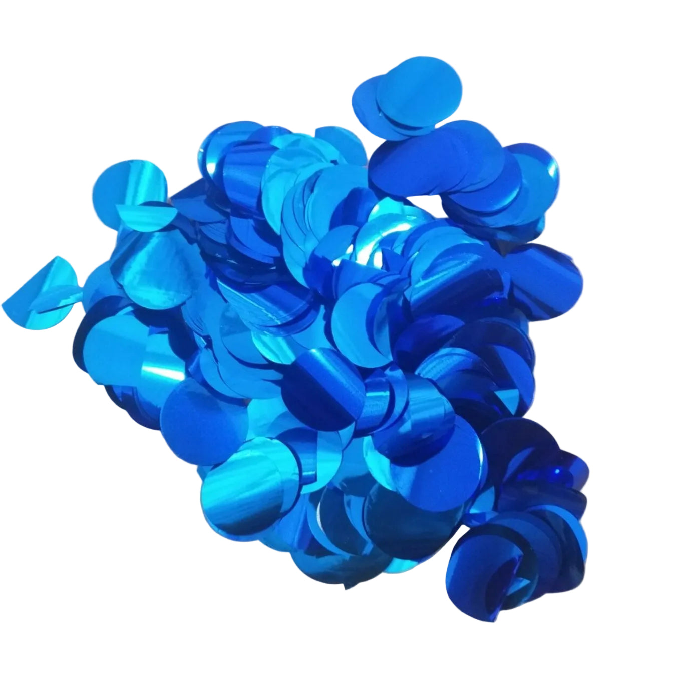 Mylar Flutter / Confetti - Flame Proof - Round Circles - 2cm Diameter - Blue - 1kg Bag