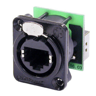 Neutrik - NE8FDP-B - D Type Receptacle Rear RJ-45 Feed Through Socket - Black
