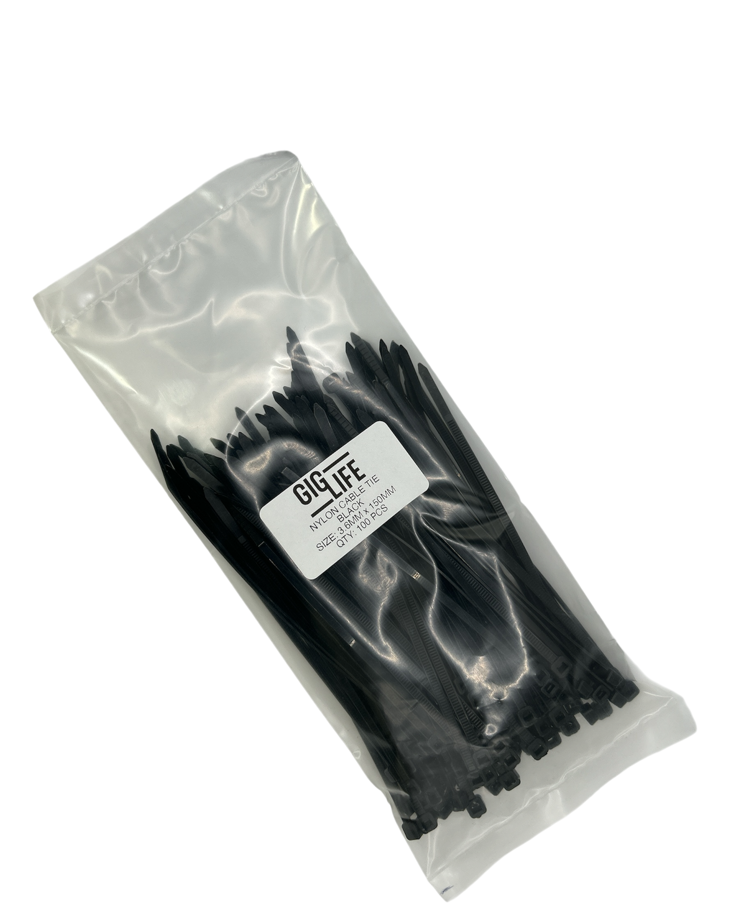 Cable Ties - Black - 3.6mm x 150mm Long - Pack of 100