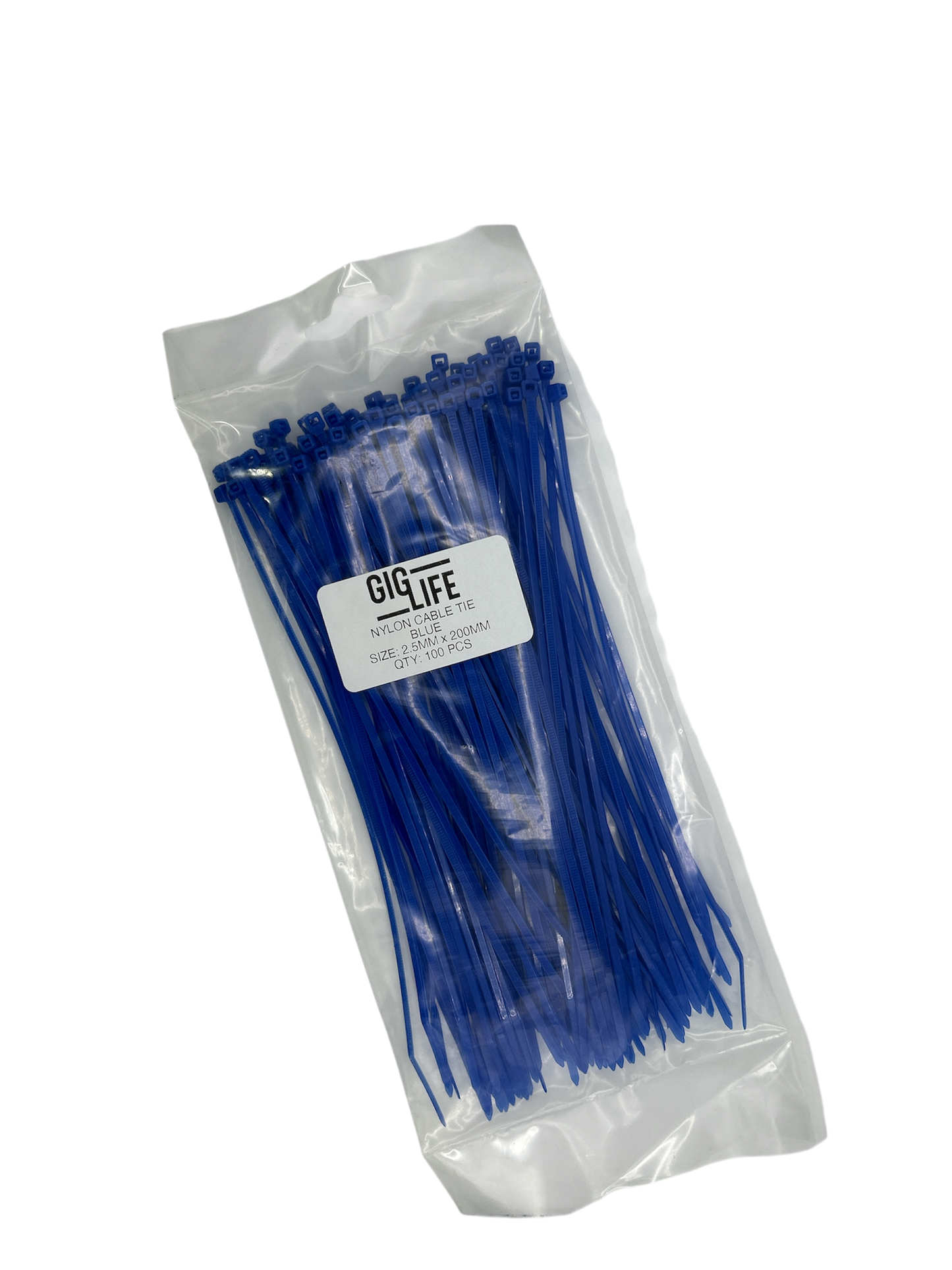 Cable Ties - Blue - 2.5mm x 200mm Long - Pack of 100
