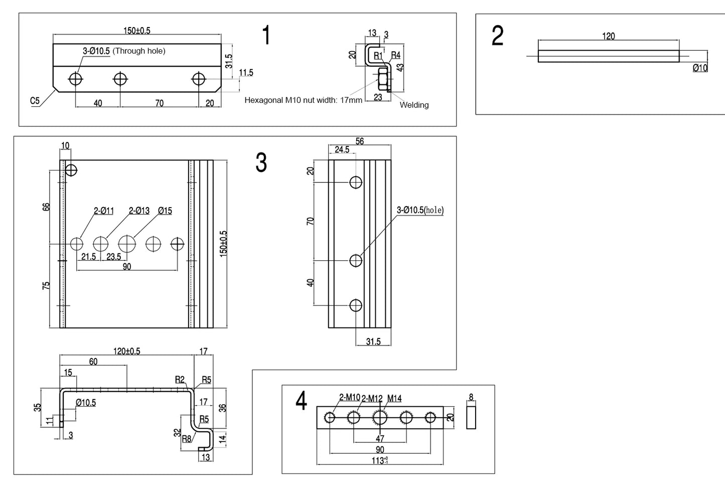 Event Lighting - CLAMPB160S - Universal Marquee Beam Clamp - Silver