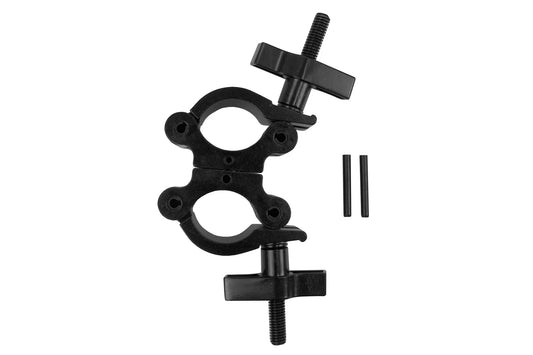 Event Lighting - CLAMPDPW50 - Aluminium Double Swivel Pipe Clamp (Suits 38-51mm) - Black