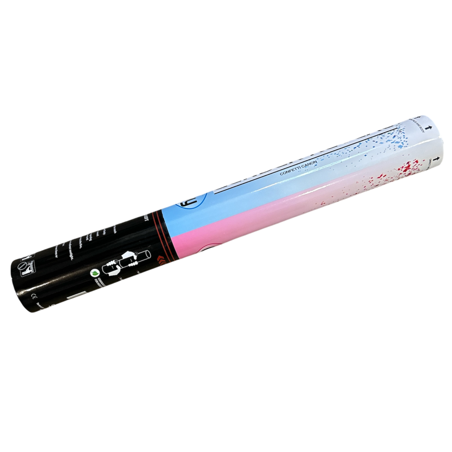 Hand Held Confetti Cannon - Gender Reveal - 40cm - Blue (Boy) Confetti / Flutter
