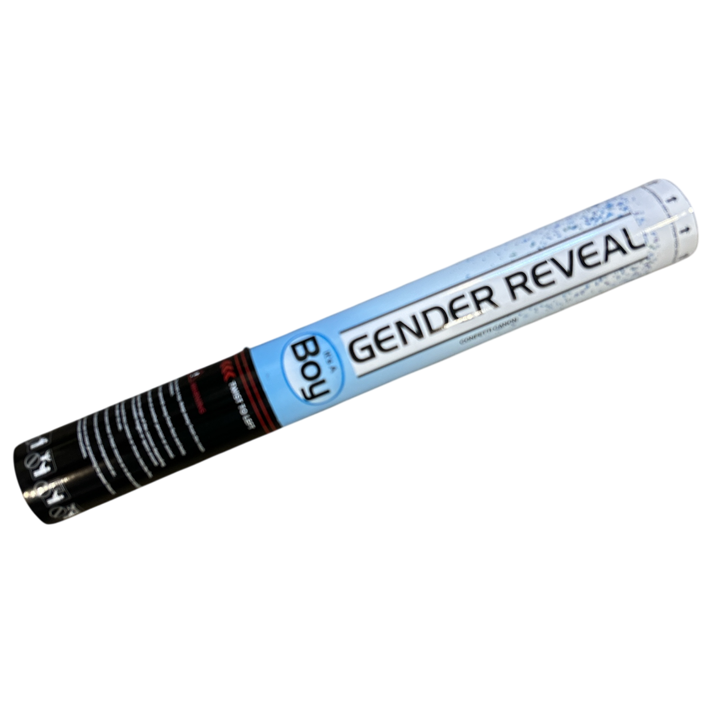 Hand Held Confetti Cannon - Gender Reveal - 40cm - Blue (Boy) Confetti / Flutter