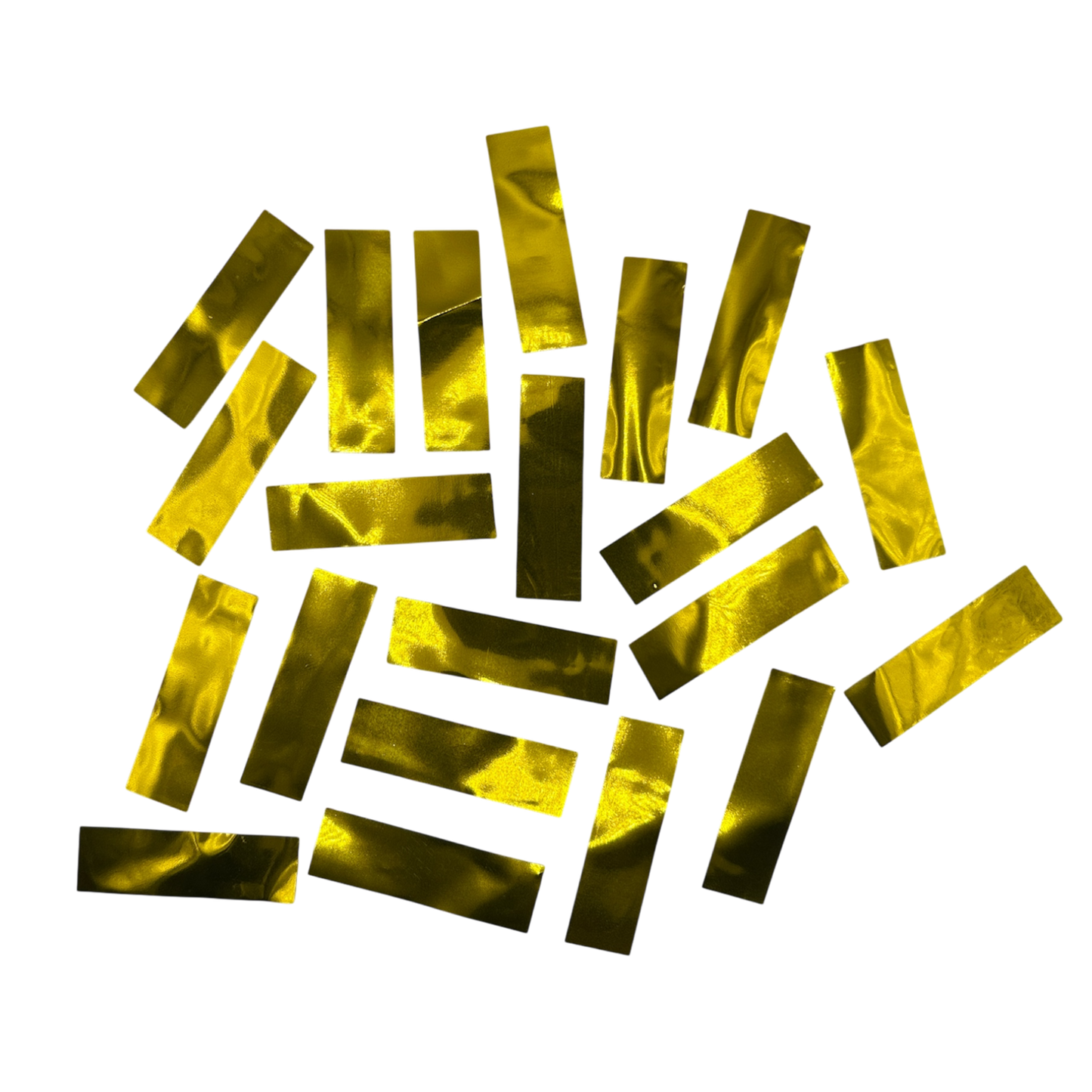 Mylar Flutter / Confetti - Flame Proof - 5cm x 1.5cm Rectangles - Gold - 1kg Bag