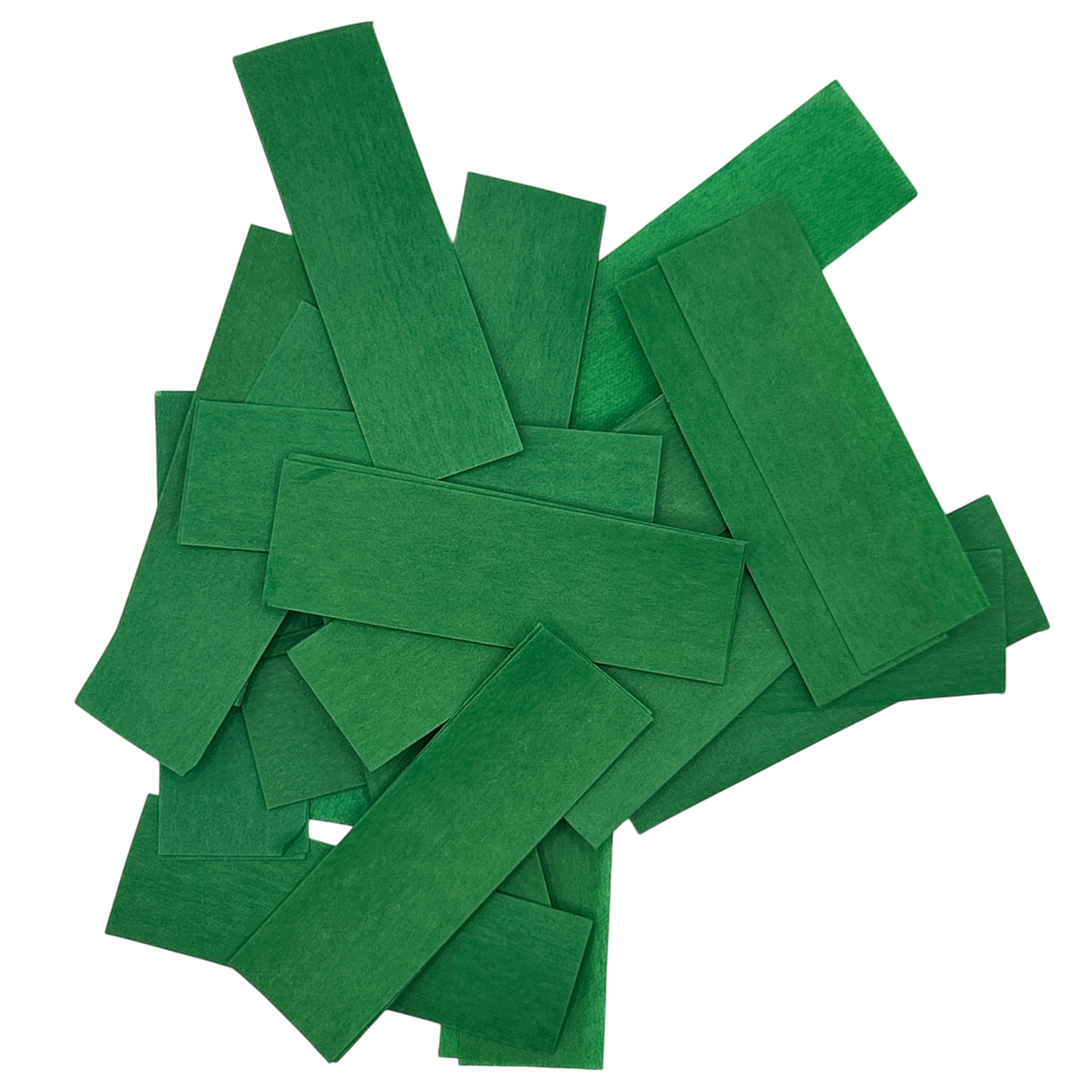 Flutter Paper - Flame Proof & Colourfast - 5cm x 1.5cm Rectangles - Green - 1kg Bag