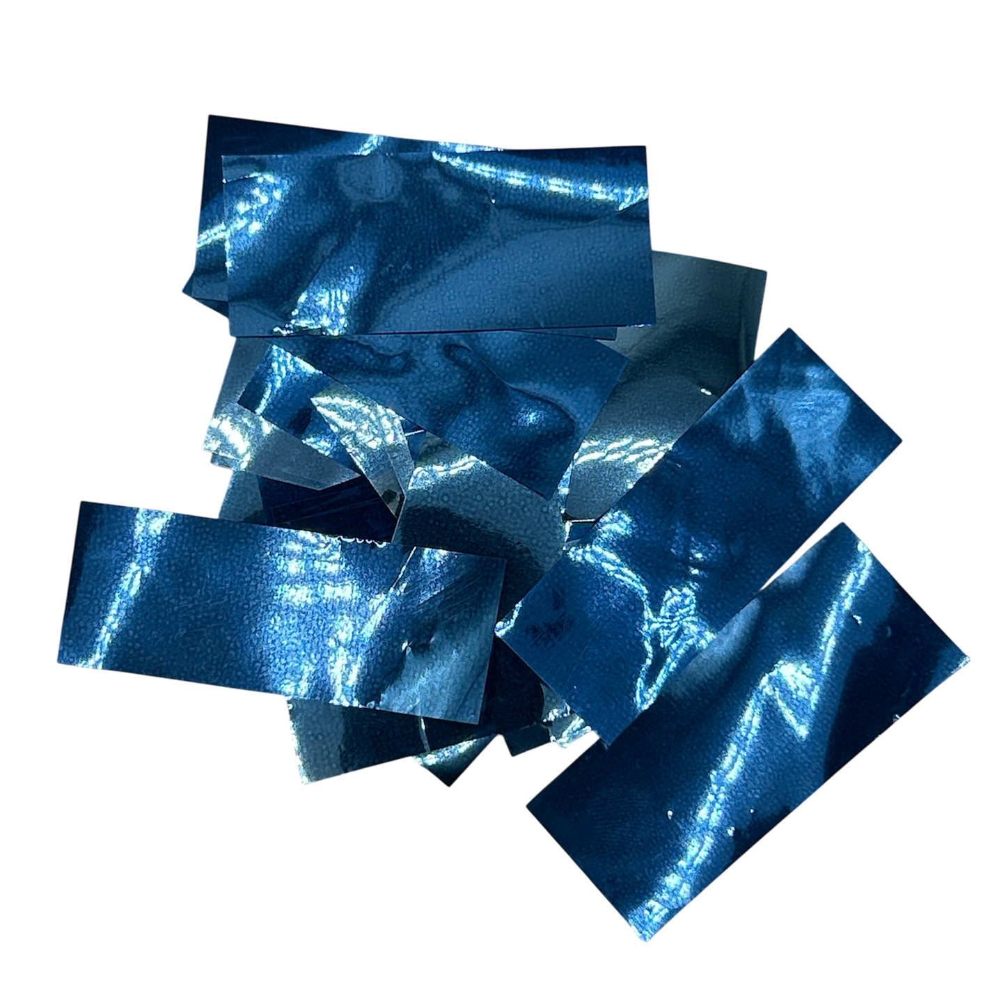Mylar Flutter / Confetti - Flame Proof - 5cm x 1.5cm Rectangles - Light Blue - 1kg Bag