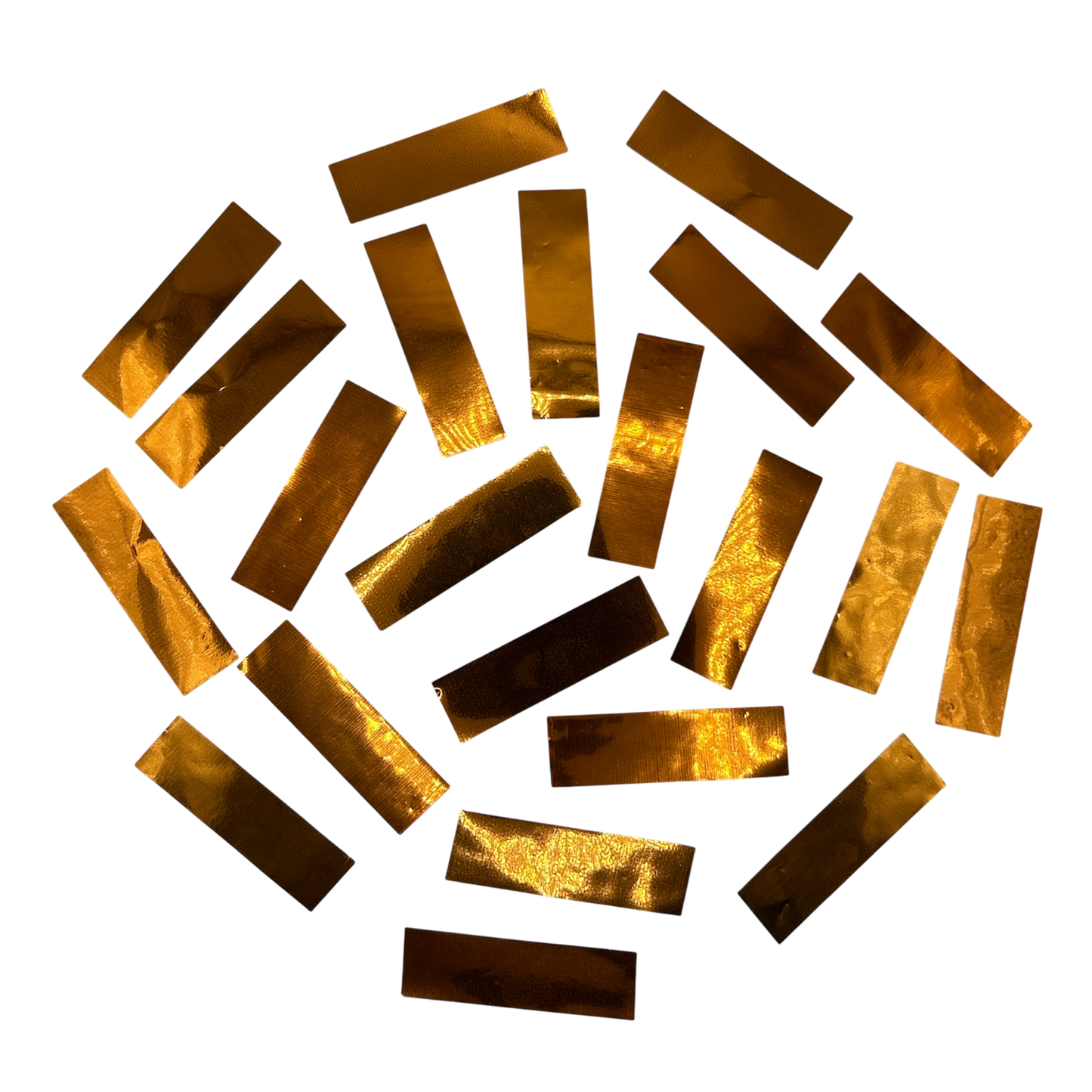 Mylar Flutter / Confetti - Flame Proof - 5cm x 1.5cm Rectangles - Orange - 1kg Bag
