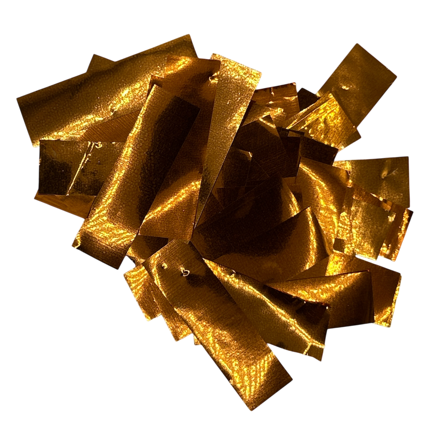 Mylar Flutter / Confetti - Flame Proof - 5cm x 1.5cm Rectangles - Orange - 1kg Bag