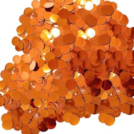 Mylar Flutter / Confetti - Flame Proof - Round Circles - 2cm Diameter - Orange - 1kg Bag