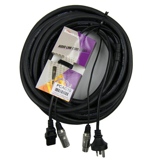 Sound King - PCAC10 - XLR Audio Signal Cable and IEC - 240v Power Lead - 10m