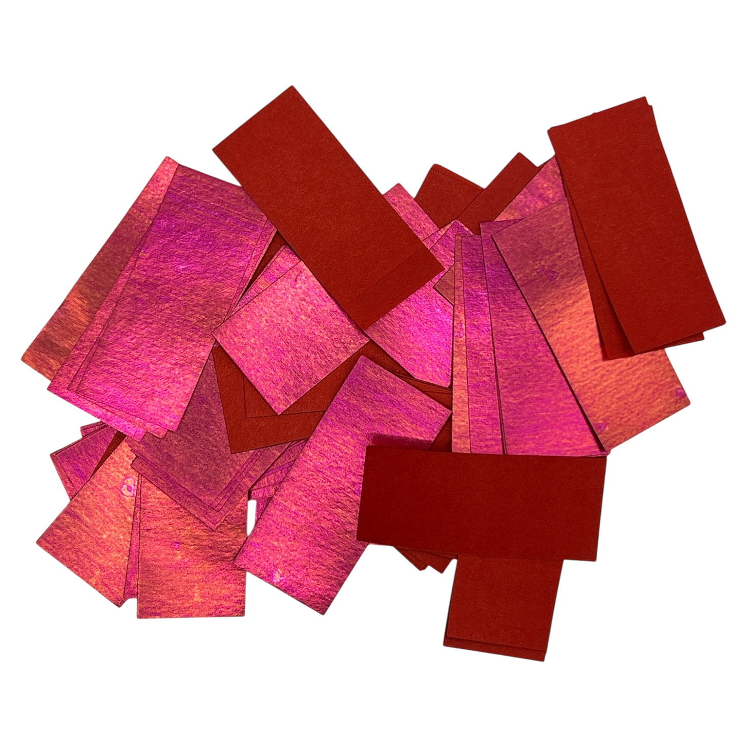 Ultra Shiny Flutter Paper - Flame Proof & Colourfast - 5cm x 2cm Rectangles - Red - 1kg Bag