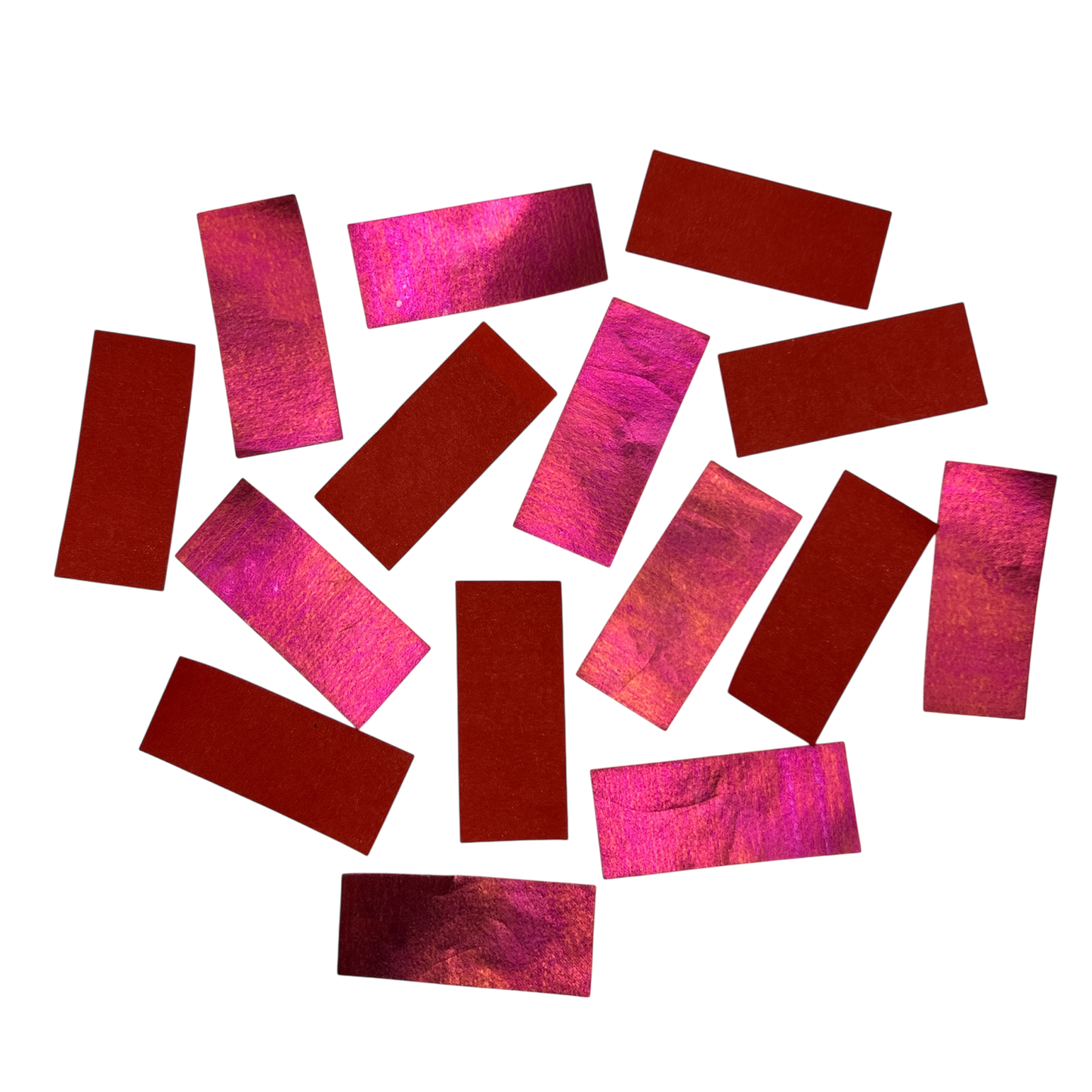 Ultra Shiny Flutter Paper - Flame Proof & Colourfast - 5cm x 2cm Rectangles - Red - 1kg Bag