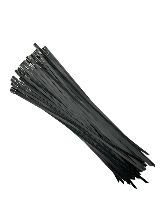 Cable Ties - Steel - Black - 4.6mm x 300mm Long - Pack of 100