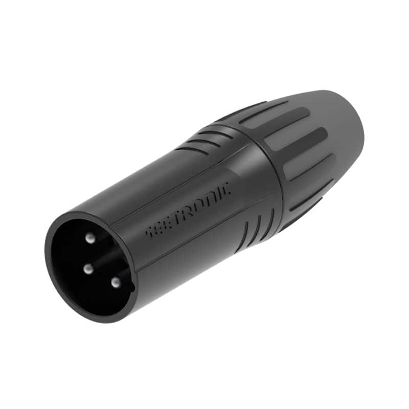 Seetronic - SCMM3B - Male 3 Pin XLR Connector (black body & silver contacts)