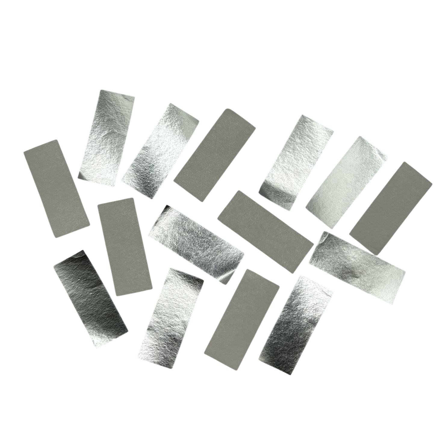 Ultra Shiny Flutter Paper - Flame Proof & Colourfast - 5cm x 2cm Rectangles - Silver & White - 1kg Bag