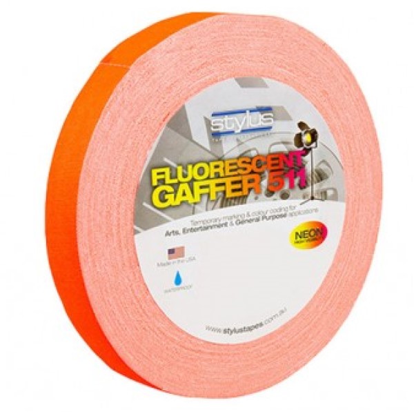 Stylus 511 Neon Gaffer - Orange - 24mm X 45m