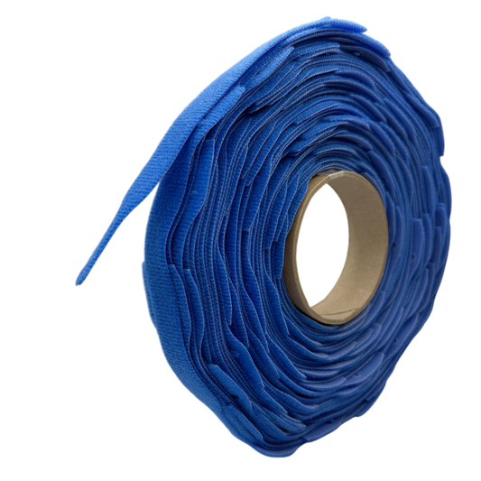 Velcro Tie - Blue - 15mm x 200mm - Roll of 100