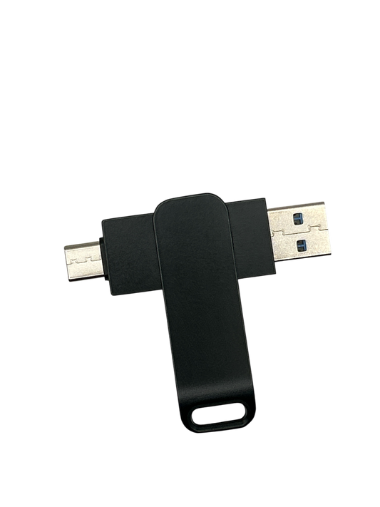 USB Stick 3.0 (Dual USB-A & USB-C) - 32GB - Black Metal