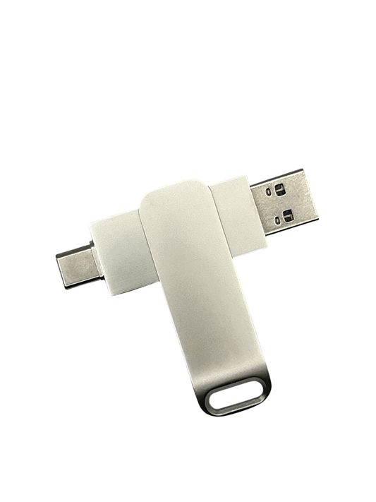 USB Stick 3.0 (Dual USB-A & USB-C) - 32GB - Silver