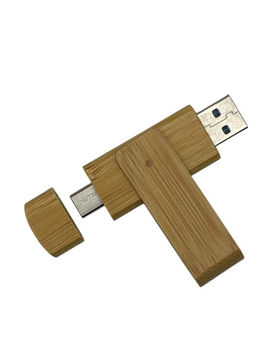 USB Stick 3.0 (Dual USB-A & USB-C) - 32GB - Wood