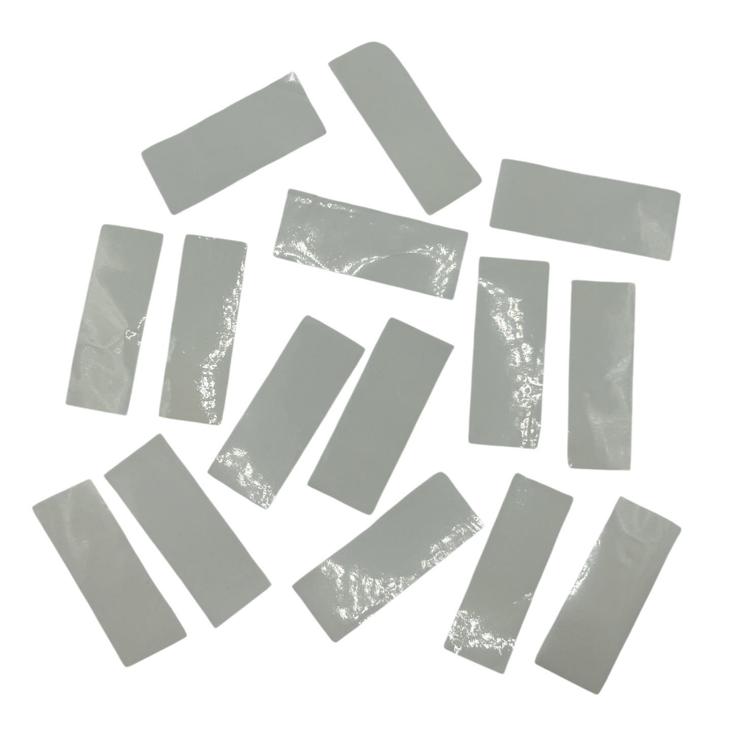 Mylar Flutter / Confetti - Flame Proof - 5cm x 1.5cm Rectangles - White - 1kg Bag