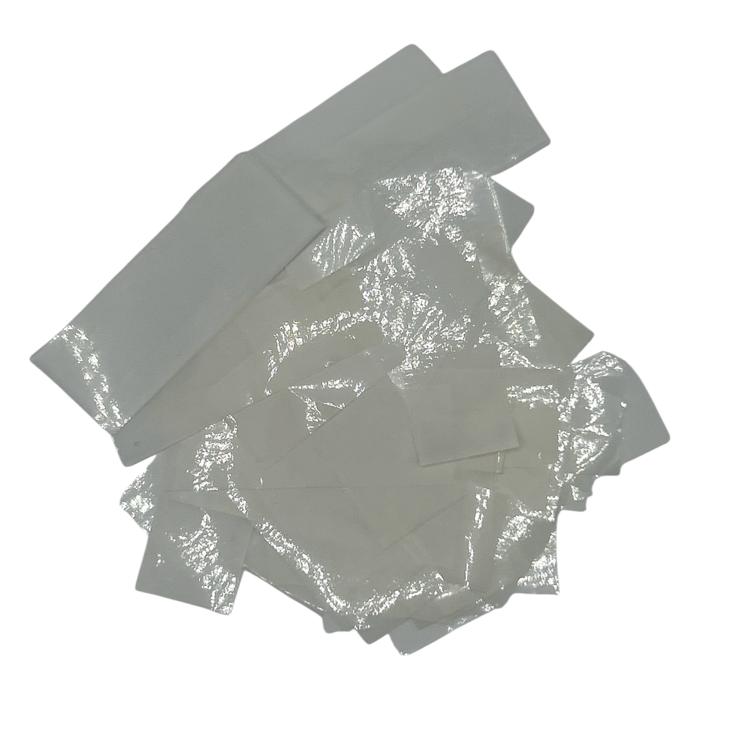 Mylar Flutter / Confetti - Flame Proof - 5cm x 1.5cm Rectangles - White - 1kg Bag