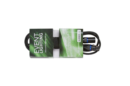 Event Lighting - XLR3M3F1.5 - Male 3 Pin XLR to Female 3 pin XLR cable - 1.5m Length