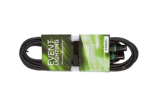 Event Lighting - XLR3M3F5 - Male 3 Pin XLR to Female 3 pin XLR cable - 5m Length